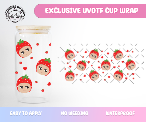 Kawaii Angel Strawberry Madness UVDTF Cup Wrap