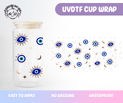 Blue Evil Eye UVDTF Cup Wrap
