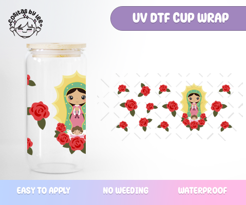 Virgen de Guadalupe Red UVDTF Cup Wrap