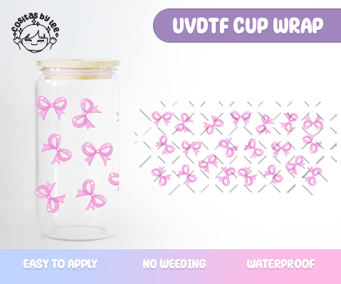Pink Bows UVDTF Cup Wrap