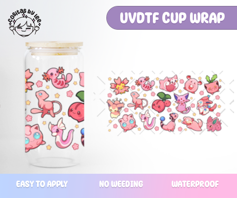 Pink PkMn! UVDTF Cup Wrap