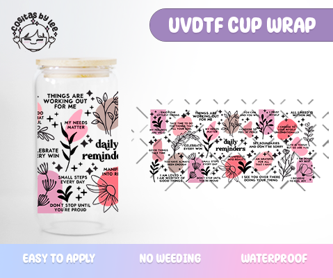 Daily Reminders Pretty Pink UVDTF Cup Wrap